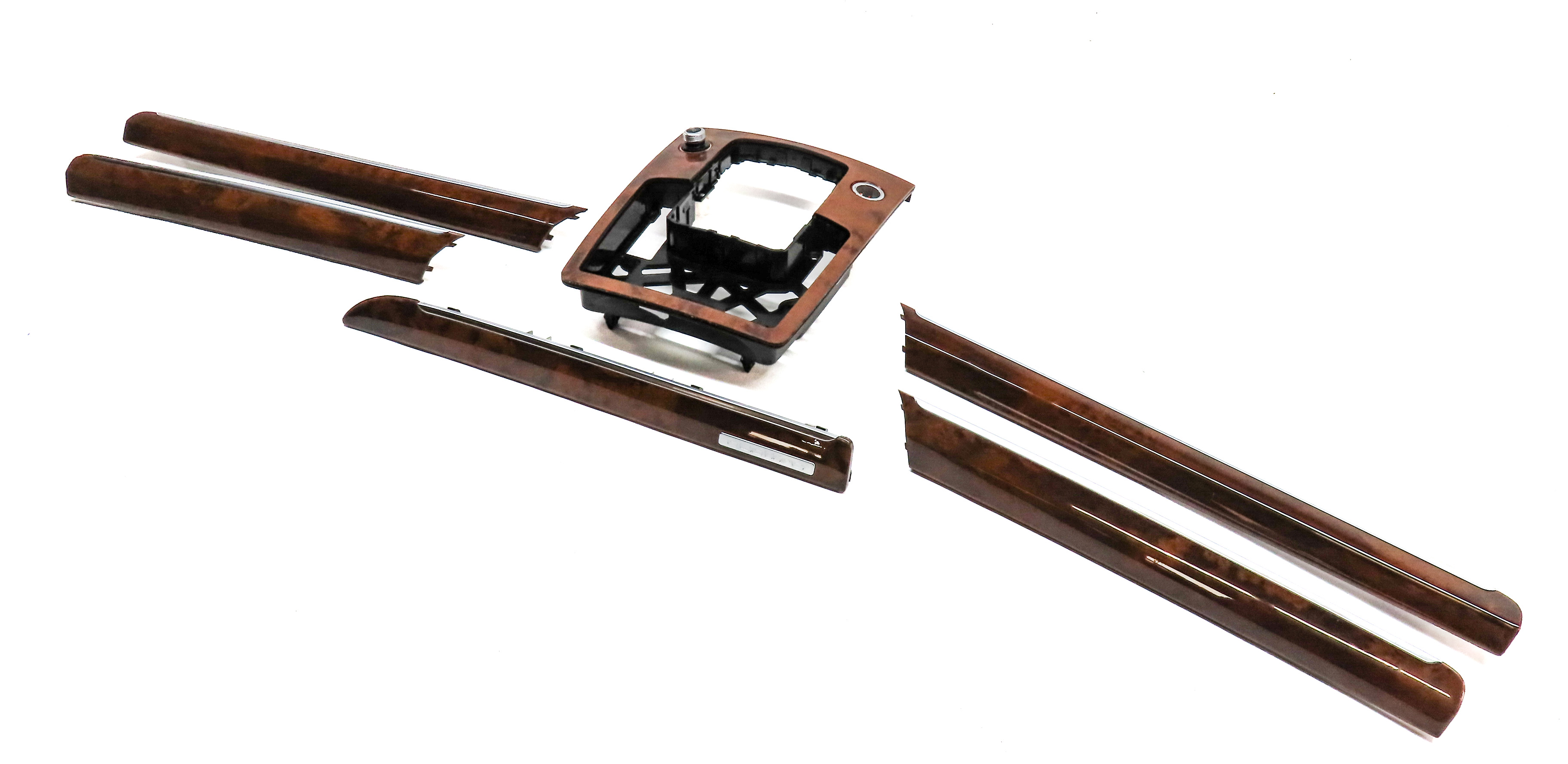 15 AUDI Q7 (4L) INTERIOR DASH CENTER CONSOLE FRONT/REAR DOOR TRIM SET/6 (Walnut) — exact item pictured